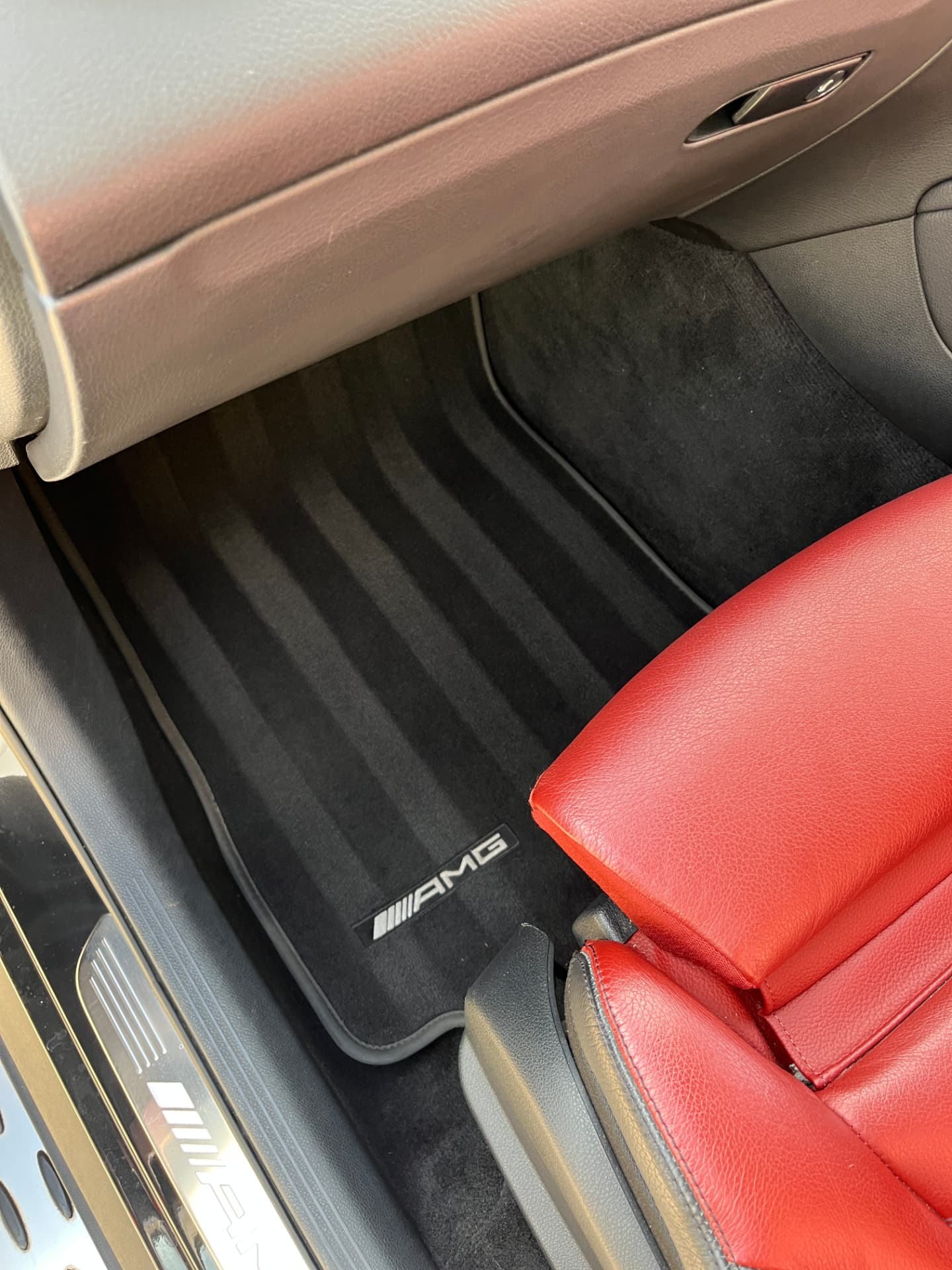 Mercedes AMG footwell after interior clean